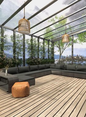 VidaXL 11-delige Loungeset met kussens poly rattan grijs