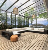 VidaXL 11-delige Loungeset met kussens poly rattan zwart