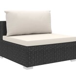 VidaXL 11-delige Loungeset met kussens poly rattan zwart