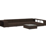 VidaXL 8-delige Loungeset met kussens poly rattan bruin