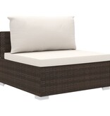 VidaXL 8-delige Loungeset met kussens poly rattan bruin