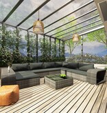 VidaXL 10-delige Loungeset met kussens poly rattan grijs