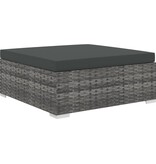 VidaXL 10-delige Loungeset met kussens poly rattan grijs