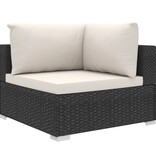VidaXL 10-delige Loungeset met kussens poly rattan zwart