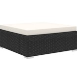 VidaXL 10-delige Loungeset met kussens poly rattan zwart