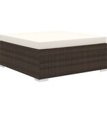 VidaXL 10-delige Loungeset met kussens poly rattan bruin