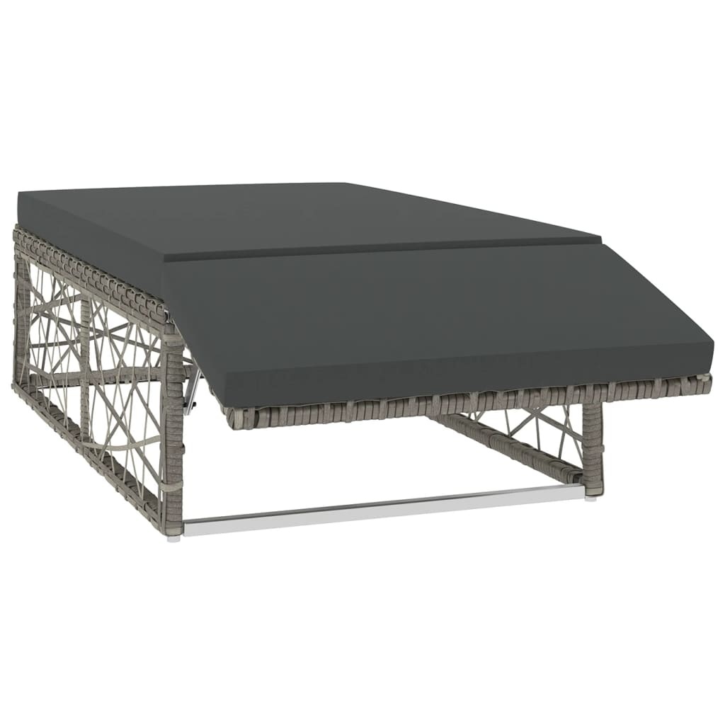 VidaXL 2-delige Loungeset met kussens poly rattan grijs