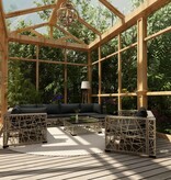 VidaXL 10-delige Loungeset met kussens poly rattan grijs