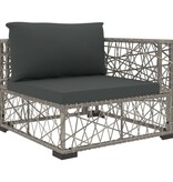 VidaXL 10-delige Loungeset met kussens poly rattan grijs