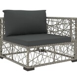 VidaXL 6-delige Loungeset met kussens poly rattan grijs
