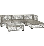 VidaXL 5-delige Loungeset met kussens poly rattan grijs