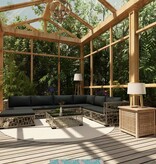 VidaXL 8-delige Loungeset met kussens poly rattan grijs