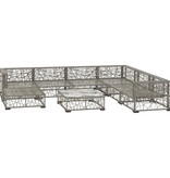 VidaXL 8-delige Loungeset met kussens poly rattan grijs