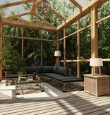 VidaXL 6-delige Loungeset met kussens poly rattan grijs