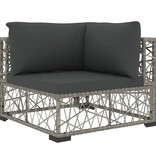 VidaXL 6-delige Loungeset met kussens poly rattan grijs