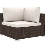 VidaXL 11-delige Loungeset met kussens poly rattan bruin