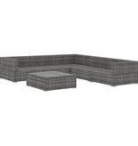 VidaXL 6-delige Loungeset met kussens poly rattan grijs