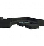 VidaXL 8-delige Loungeset met kussens poly rattan zwart