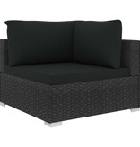VidaXL 8-delige Loungeset met kussens poly rattan zwart