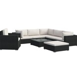 VidaXL 8-delige Loungeset met kussens poly rattan zwart