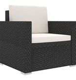 VidaXL 8-delige Loungeset met kussens poly rattan zwart