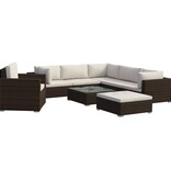 VidaXL 8-delige Loungeset met kussens poly rattan bruin