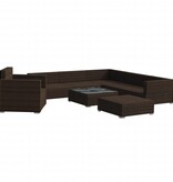 VidaXL 8-delige Loungeset met kussens poly rattan bruin