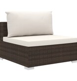 VidaXL 8-delige Loungeset met kussens poly rattan bruin