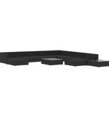 VidaXL 12-delige Loungeset met kussens poly rattan zwart