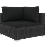 VidaXL 12-delige Loungeset met kussens poly rattan zwart