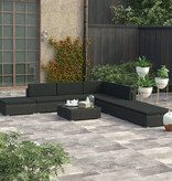 VidaXL 8-delige Loungeset met kussens poly rattan zwart