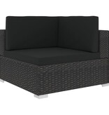 VidaXL 6-delige Loungeset met kussens poly rattan zwart