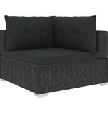 VidaXL 6-delige Loungeset met kussens poly rattan zwart
