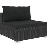 VidaXL 6-delige Loungeset met kussens poly rattan zwart