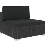 VidaXL 5-delige Loungeset met kussens poly rattan zwart