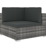 VidaXL 6-delige Loungeset met kussens poly rattan grijs