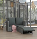 VidaXL 2-delige Loungeset met kussens poly rattan grijs