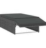 VidaXL 2-delige Loungeset met kussens poly rattan grijs