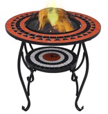 VidaXL Vuurtafel mozaïek 68 cm keramiek terracottakleurig en wit
