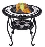 VidaXL Vuurtafel mozaïek 68 cm keramiek zwart en wit
