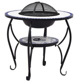 VidaXL Vuurtafel mozaïek 68 cm keramiek blauw en wit