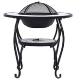 VidaXL Vuurtafel mozaïek 68 cm keramiek blauw en wit