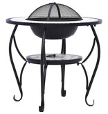 VidaXL Vuurtafel mozaïek 68 cm keramiek blauw en wit