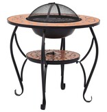 VidaXL Vuurtafel mozaïek 68 cm keramiek terracottakleurig