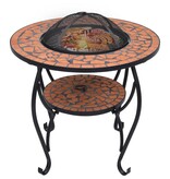 VidaXL Vuurtafel mozaïek 68 cm keramiek terracottakleurig