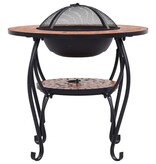 VidaXL Vuurtafel mozaïek 68 cm keramiek terracottakleurig
