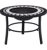 VidaXL Vuurschaal mozaïek 68 cm keramiek zwart en wit