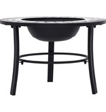 VidaXL Vuurschaal mozaïek 68 cm keramiek zwart en wit