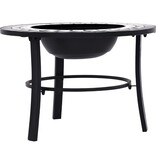 VidaXL Vuurschaal mozaïek 68 cm keramiek zwart en wit
