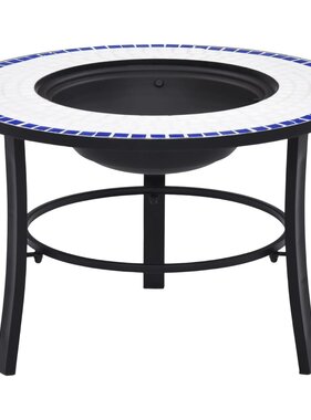 VidaXL Vuurschaal mozaïek 68 cm keramiek blauw en wit